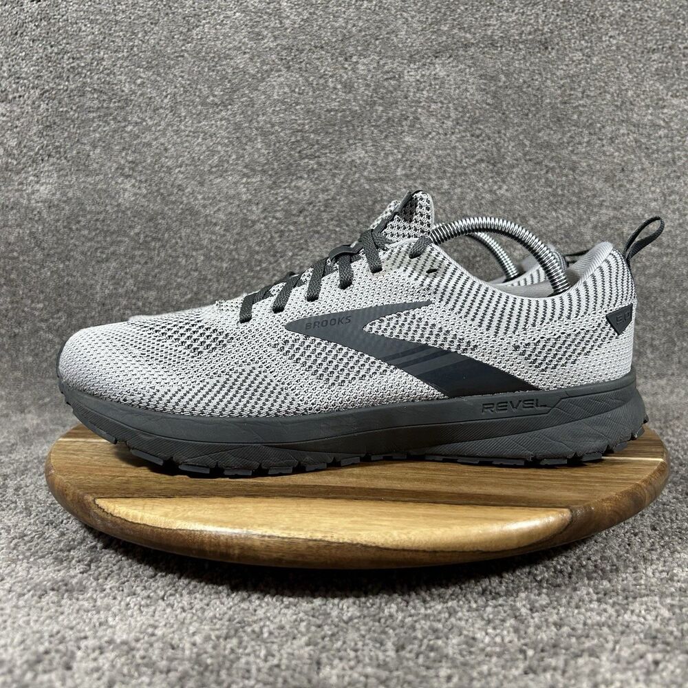 Brooks Revel 5 1103741D025 Mens Size 11 Knit Grey Black Athletic Running Shoes - Picture 6 of 12